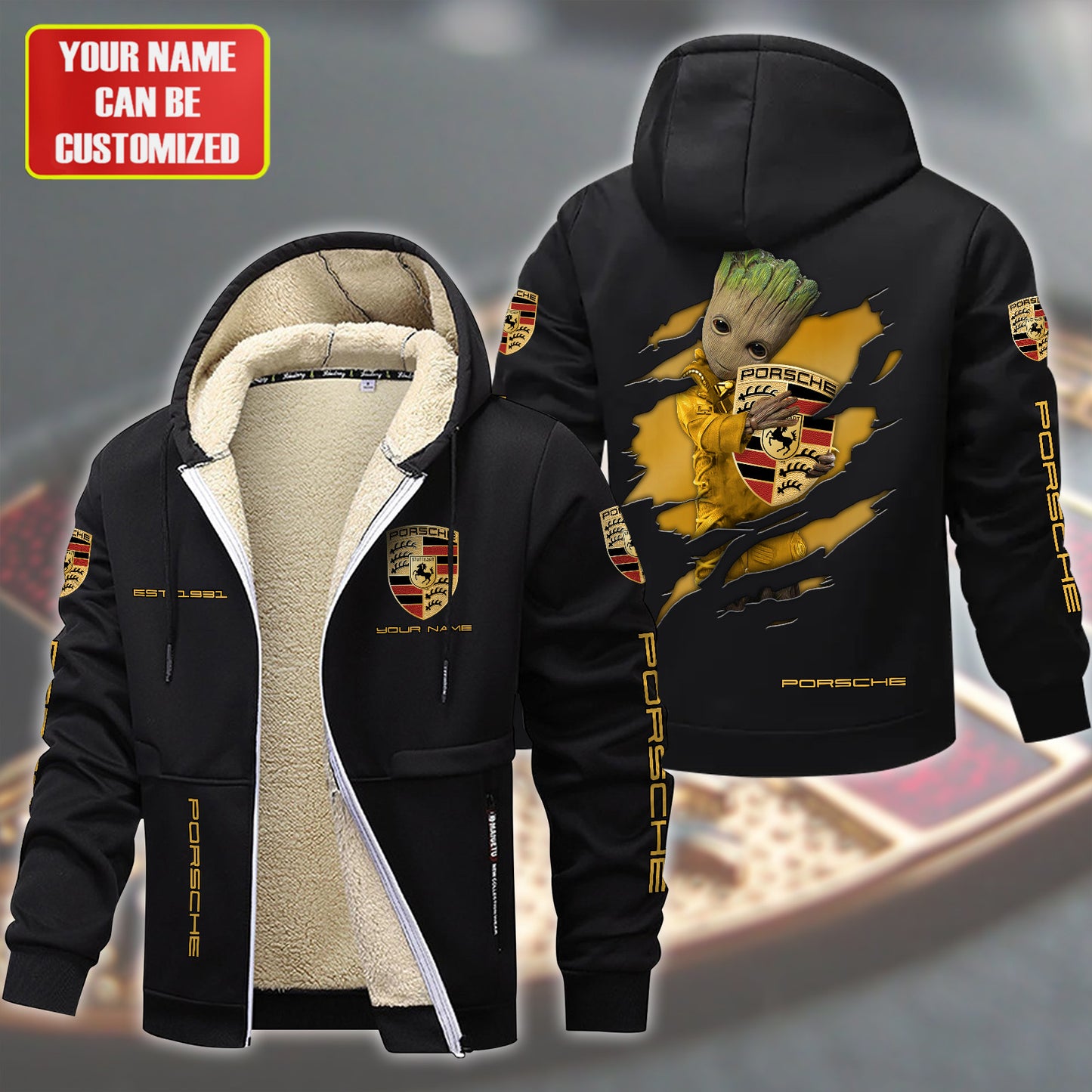 Personalized Pors Gr Fleece 3D Unisex Hooded Jacket