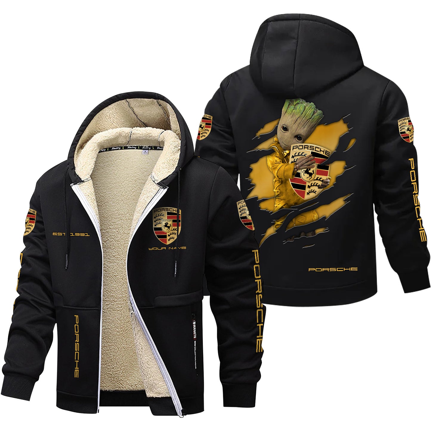 Personalized Pors Gr Fleece 3D Unisex Hooded Jacket