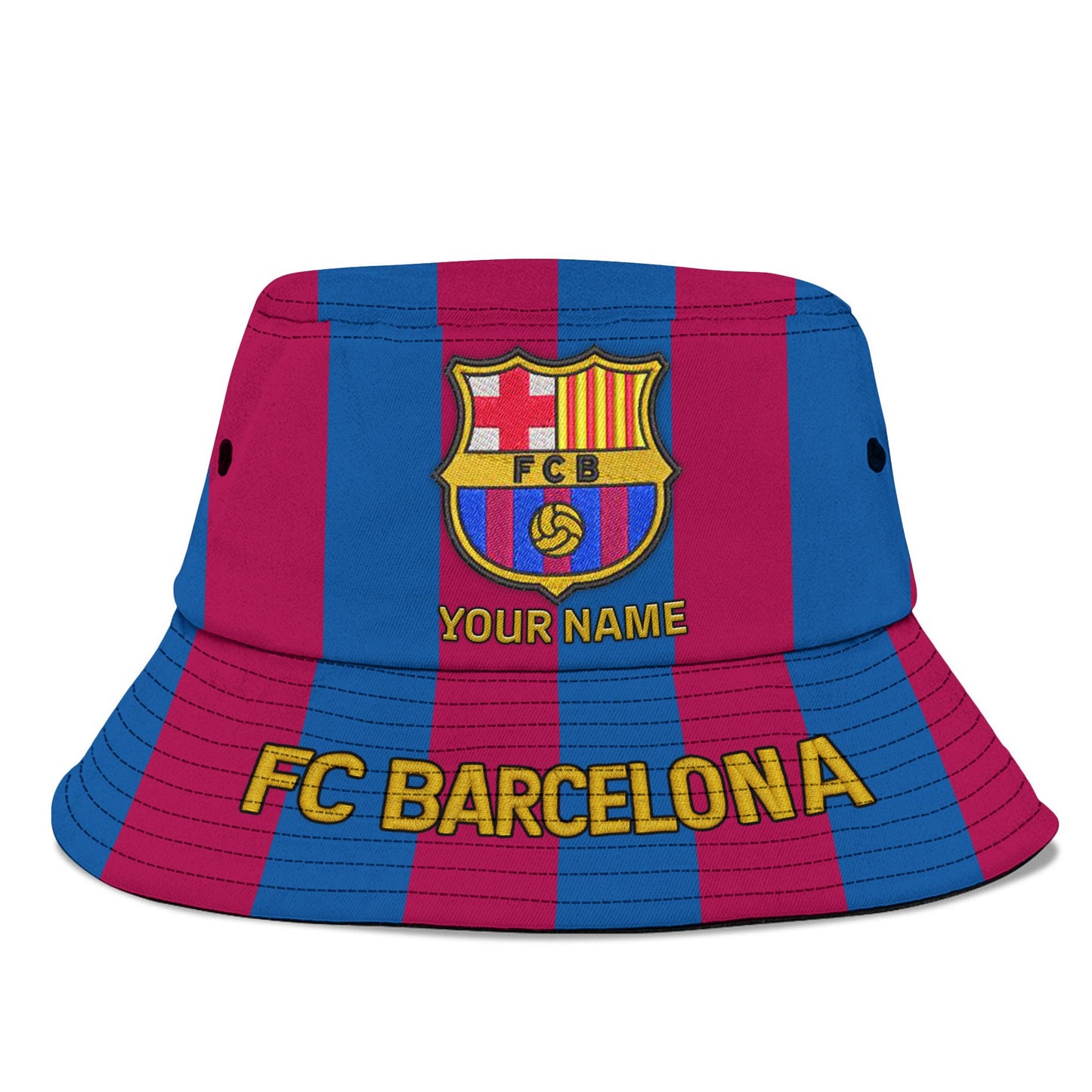 Custom Name Barca Embroidery Pattern Bucket Hat