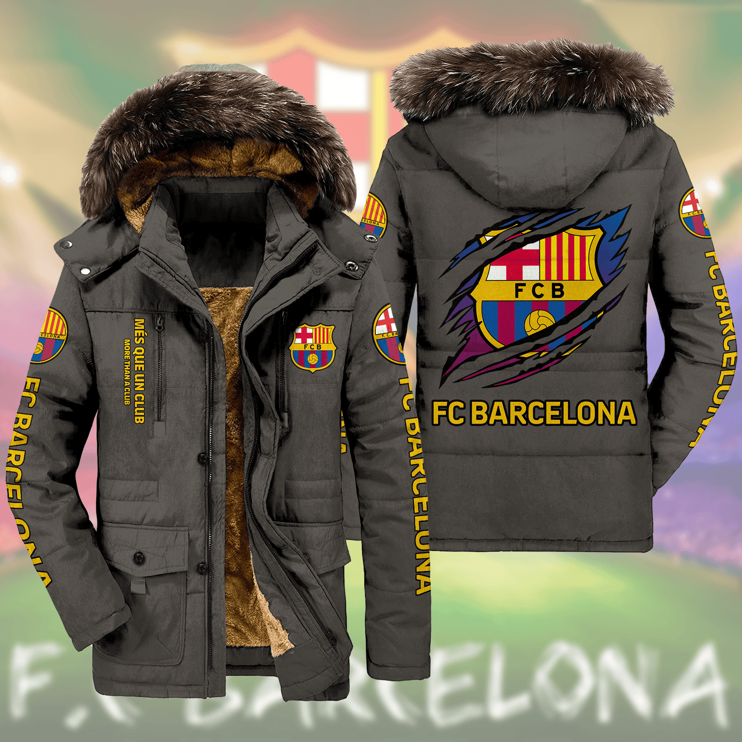 Barca FC Parka Winter Jacket Q230909