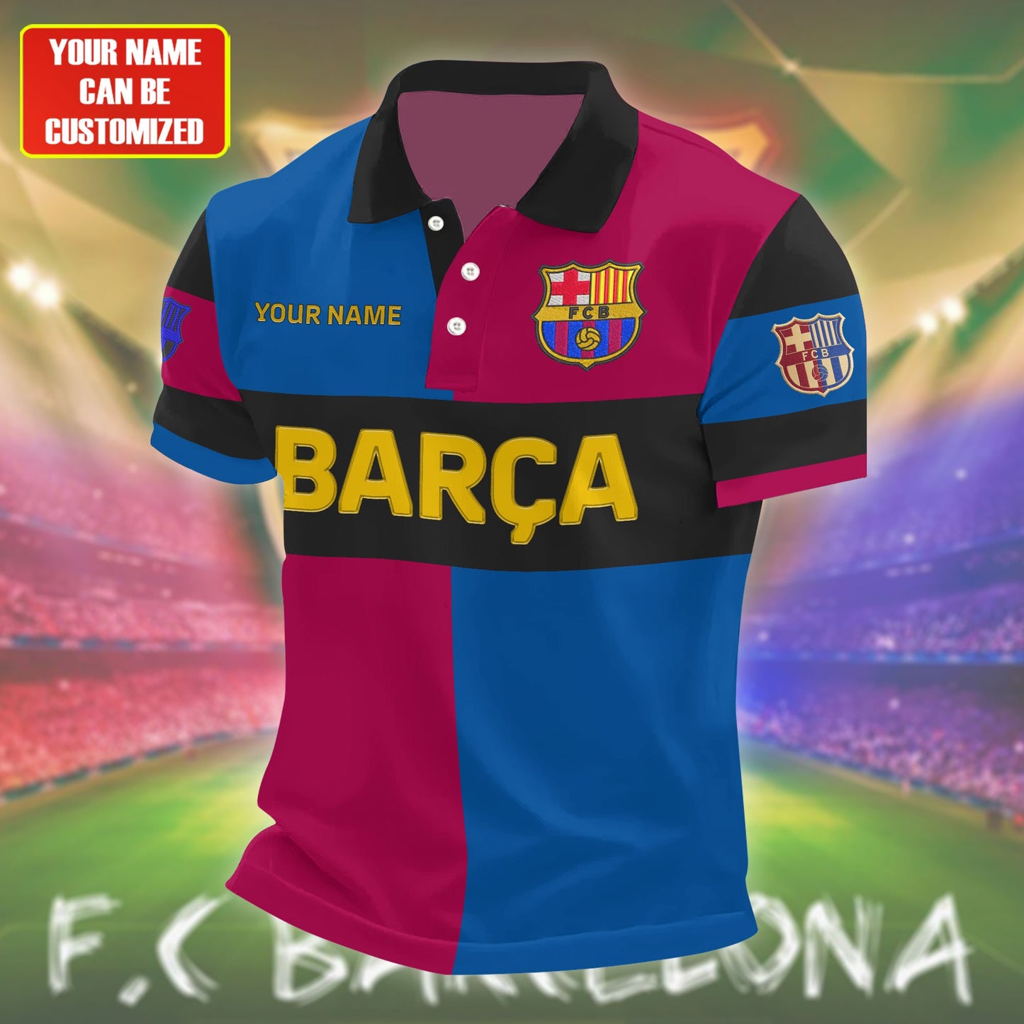 Personalized Barca Embroidery 3D Full Printing Set , Barca FC Shirt , Zipper Polo, Hoodie , Short , Polo , hawaii