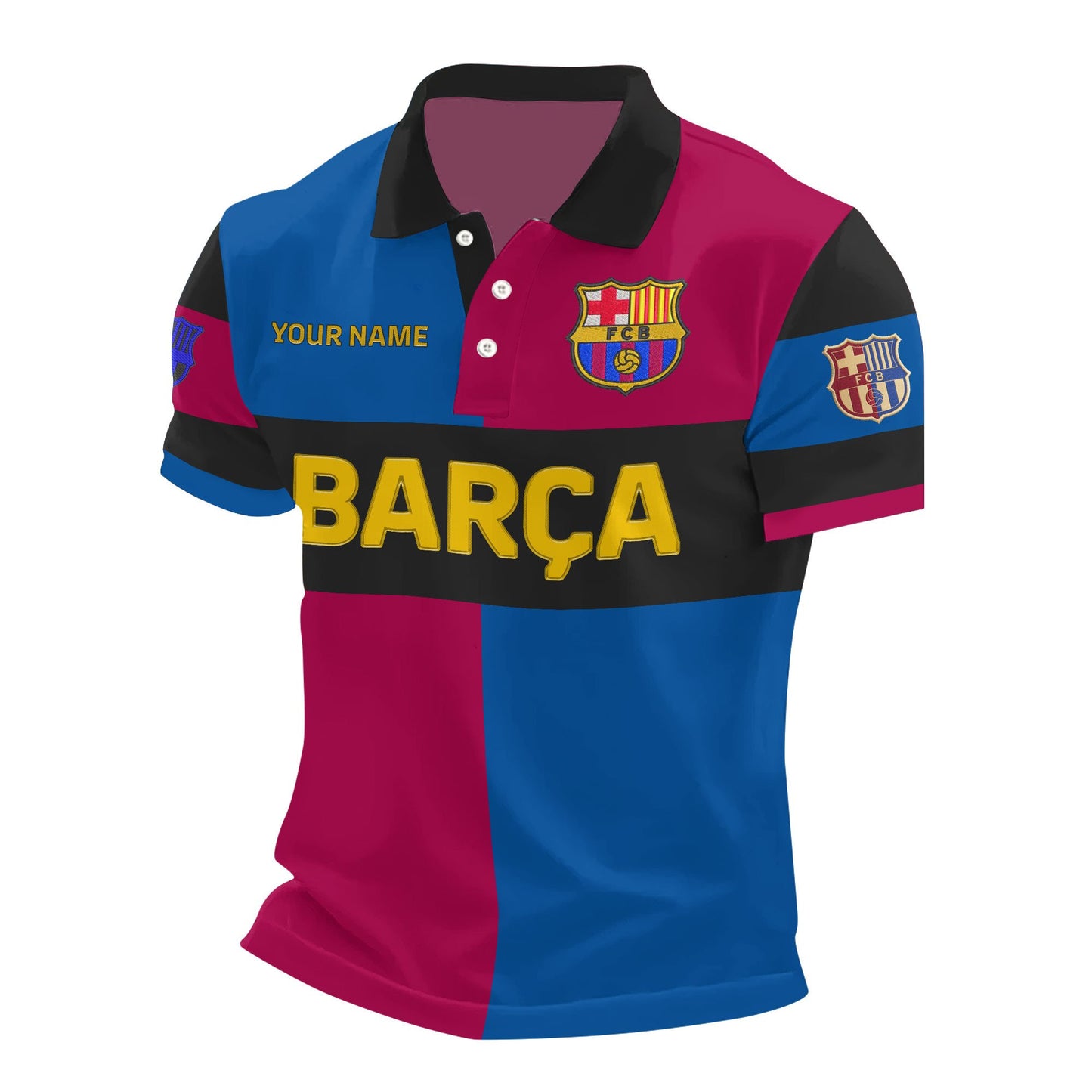 Personalized Barca Embroidery 3D Full Printing Set , Barca FC Shirt , Zipper Polo, Hoodie , Short , Polo , hawaii