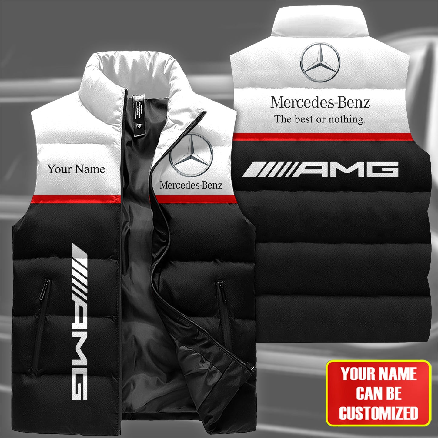 Merc AMG Sleeveless Windproof Puffer Jacket 3D
