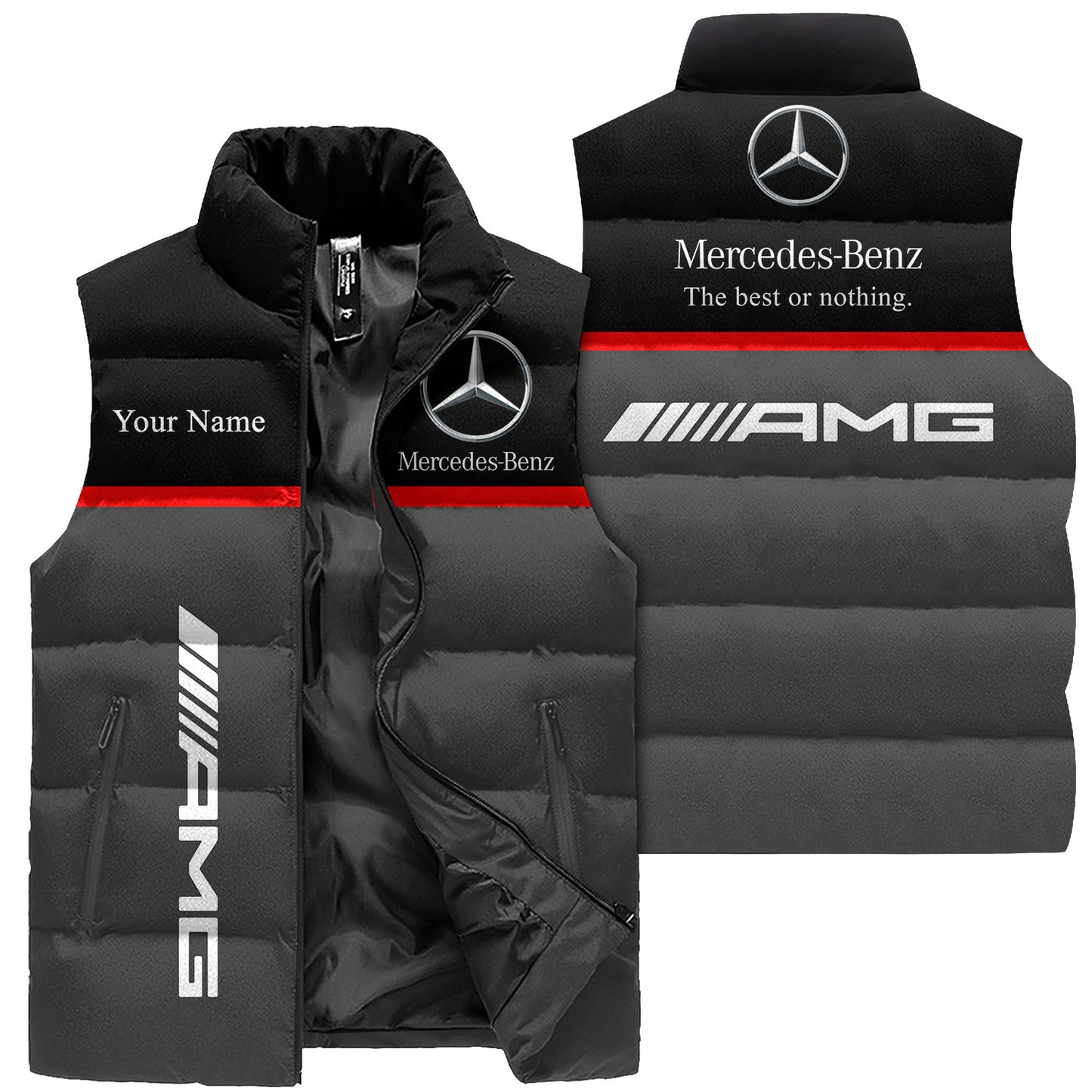 Merc AMG Sleeveless Windproof Puffer Jacket 3D
