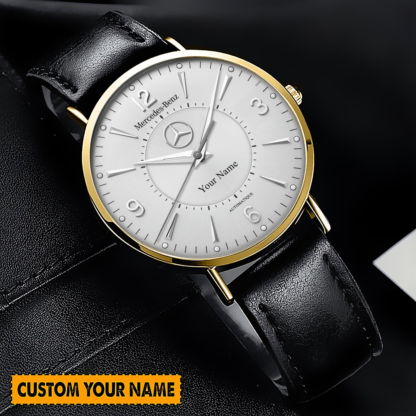 Personalized Merc Coultre Quartz Leather Watch