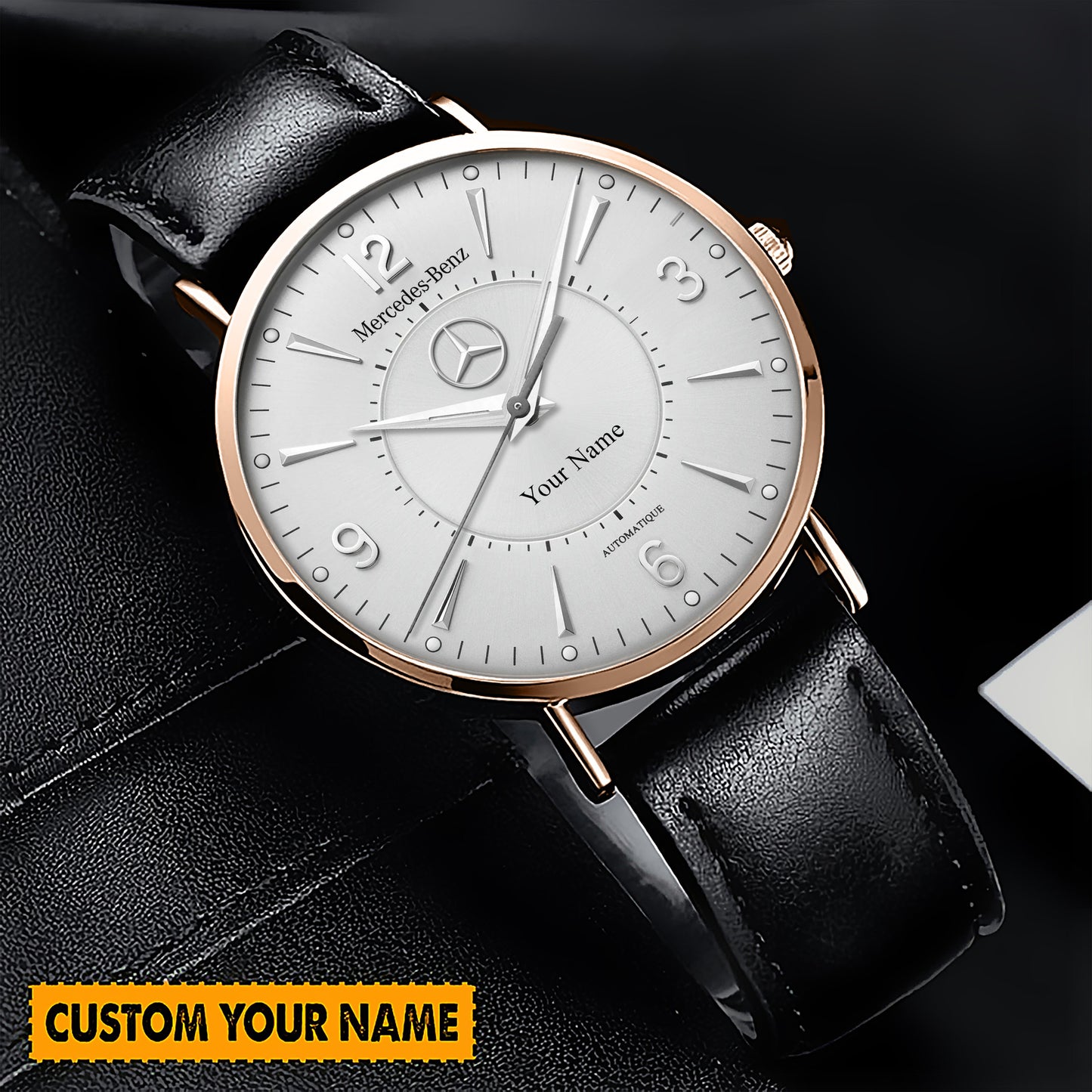 Personalized Merc Coultre Quartz Leather Watch