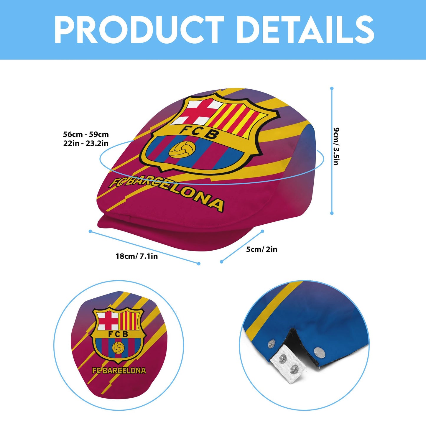Personalized Barca FC Ivy Cap, Flat Cap V2