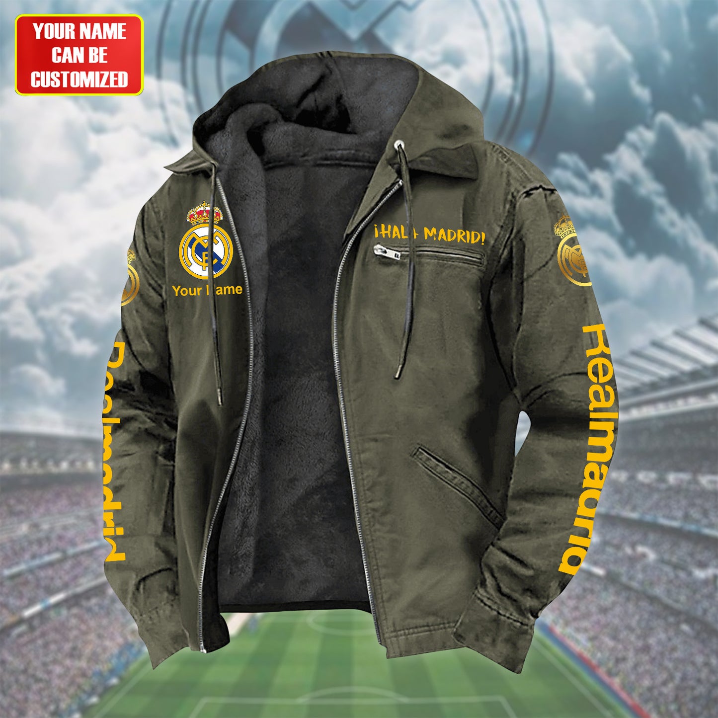 Personalized Real CF Fur lining Paddle Jacket