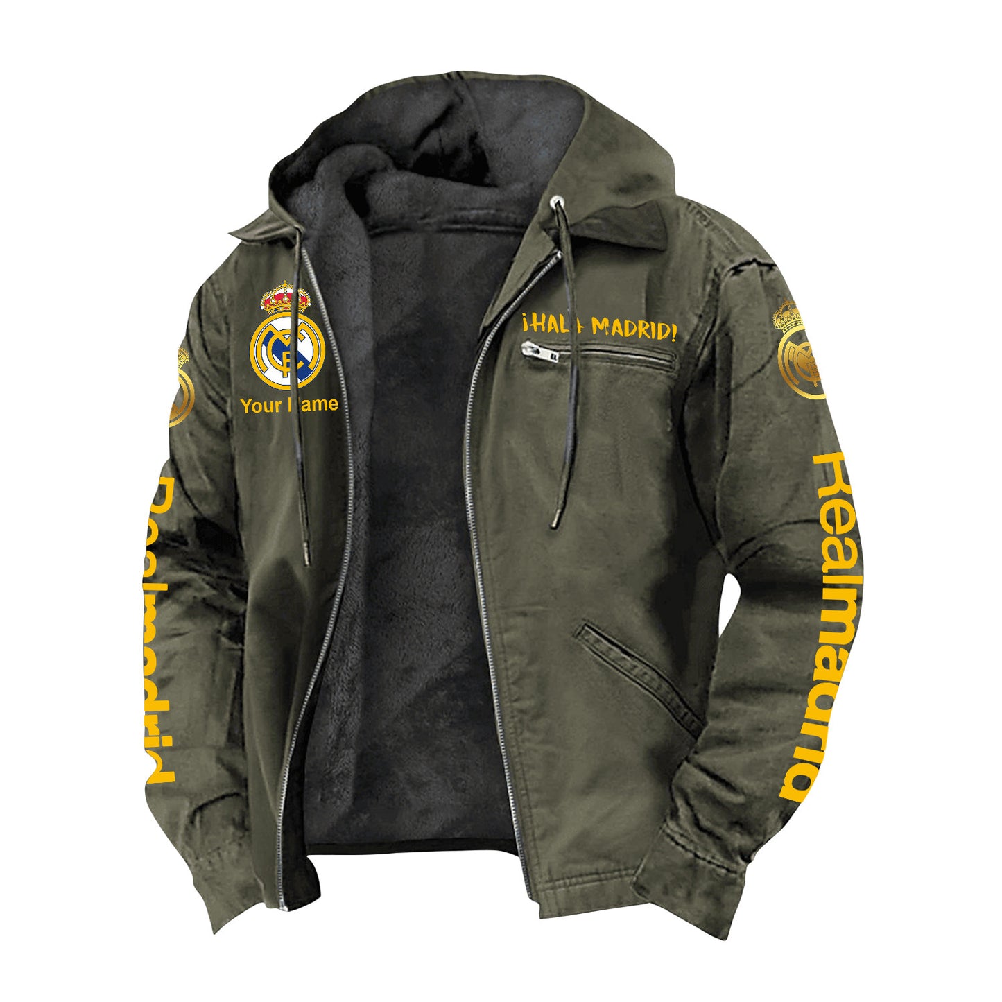 Personalized Real CF Fur lining Paddle Jacket