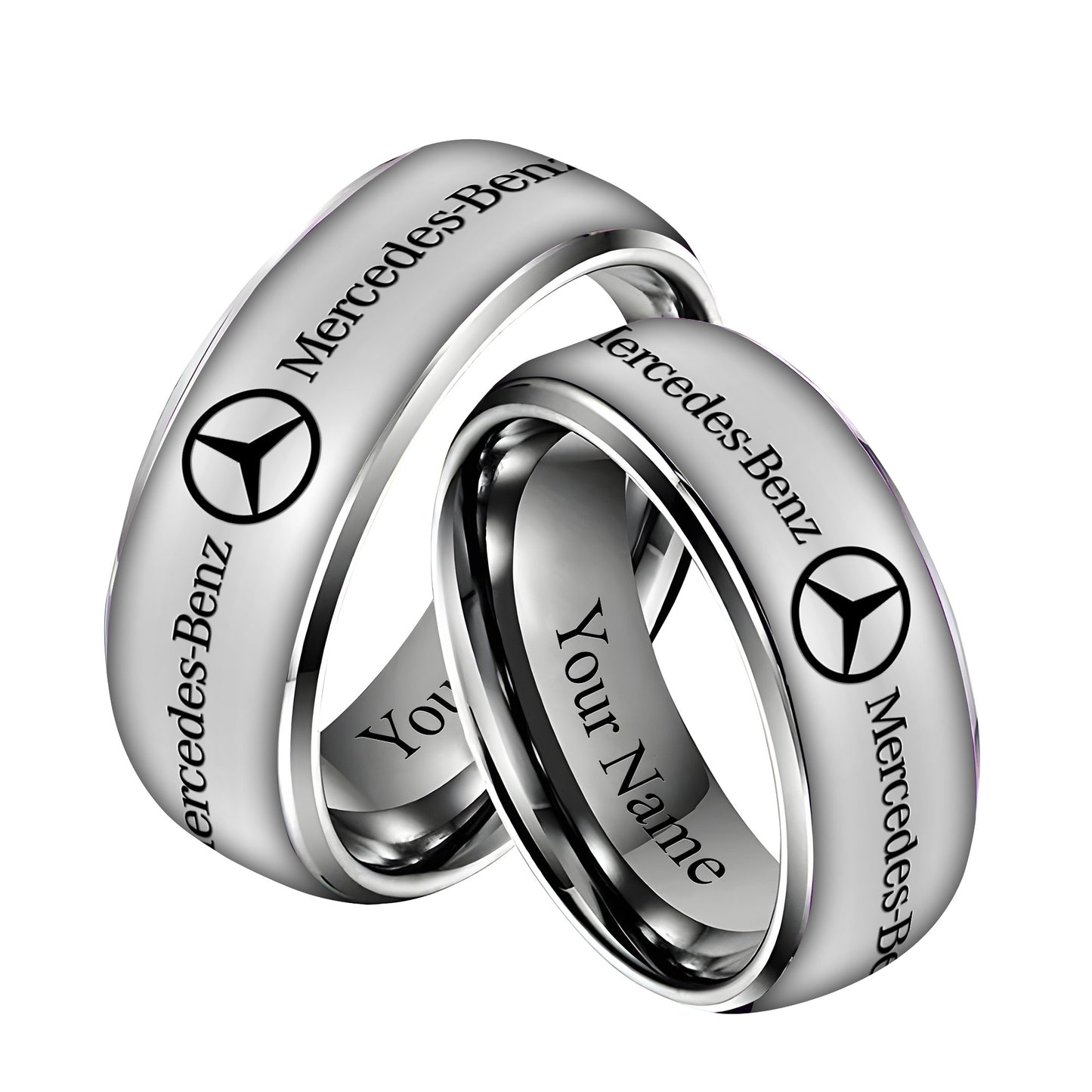 Personalized Merc Laser engraving Alloy Ring