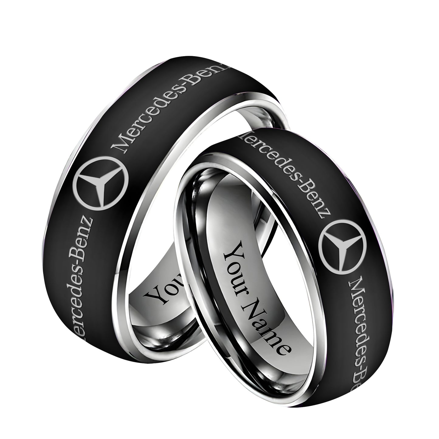 Personalized Merc Laser engraving Alloy Ring