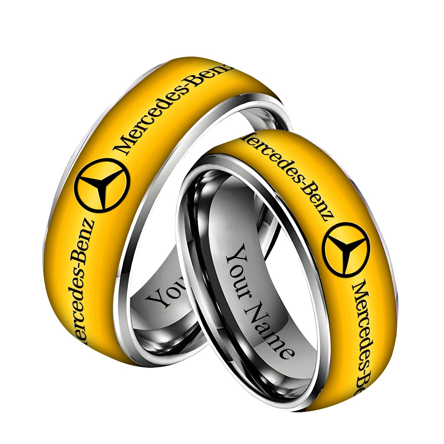 Personalized Merc Laser engraving Alloy Ring