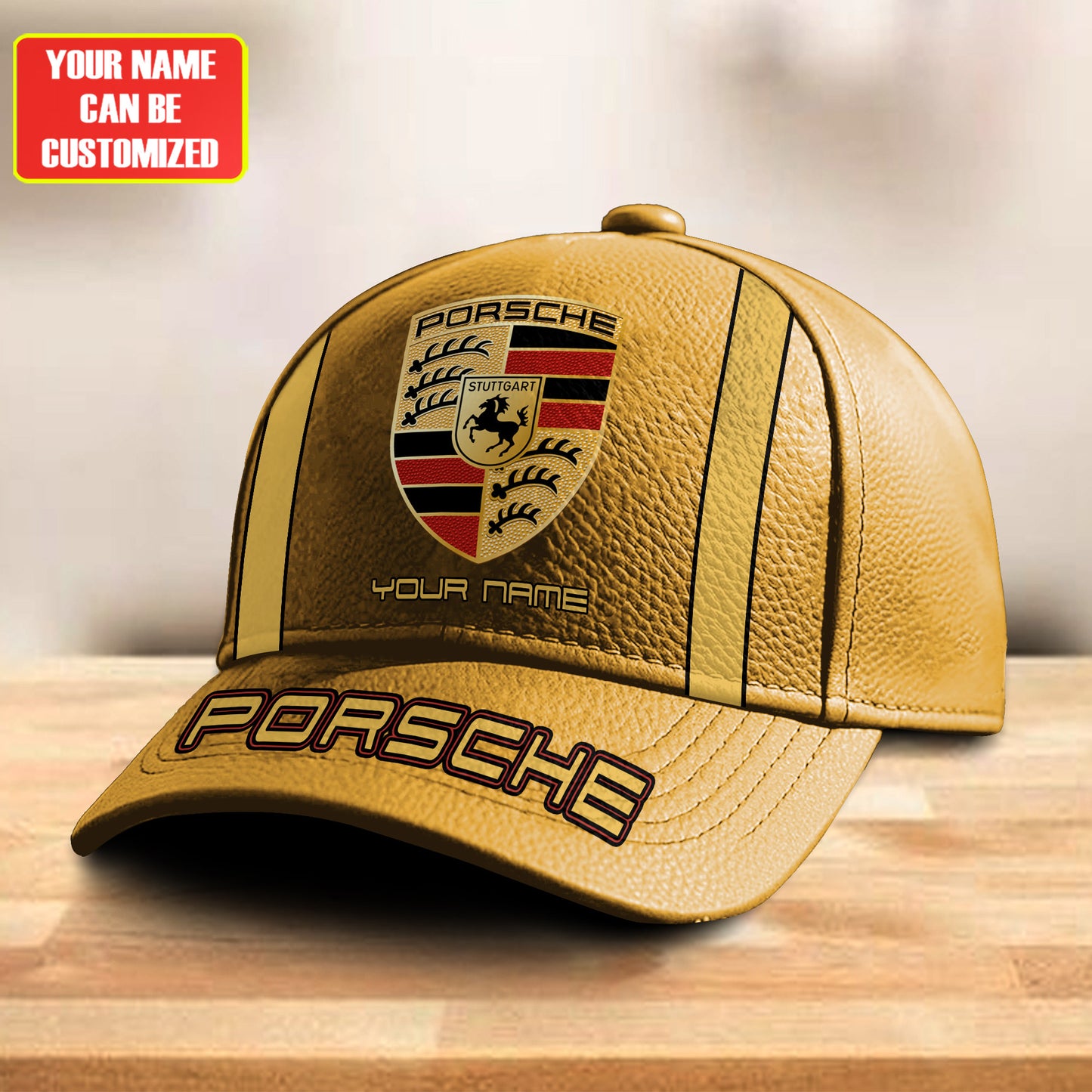 Personalized Pors Vintage Leather Classic Cap