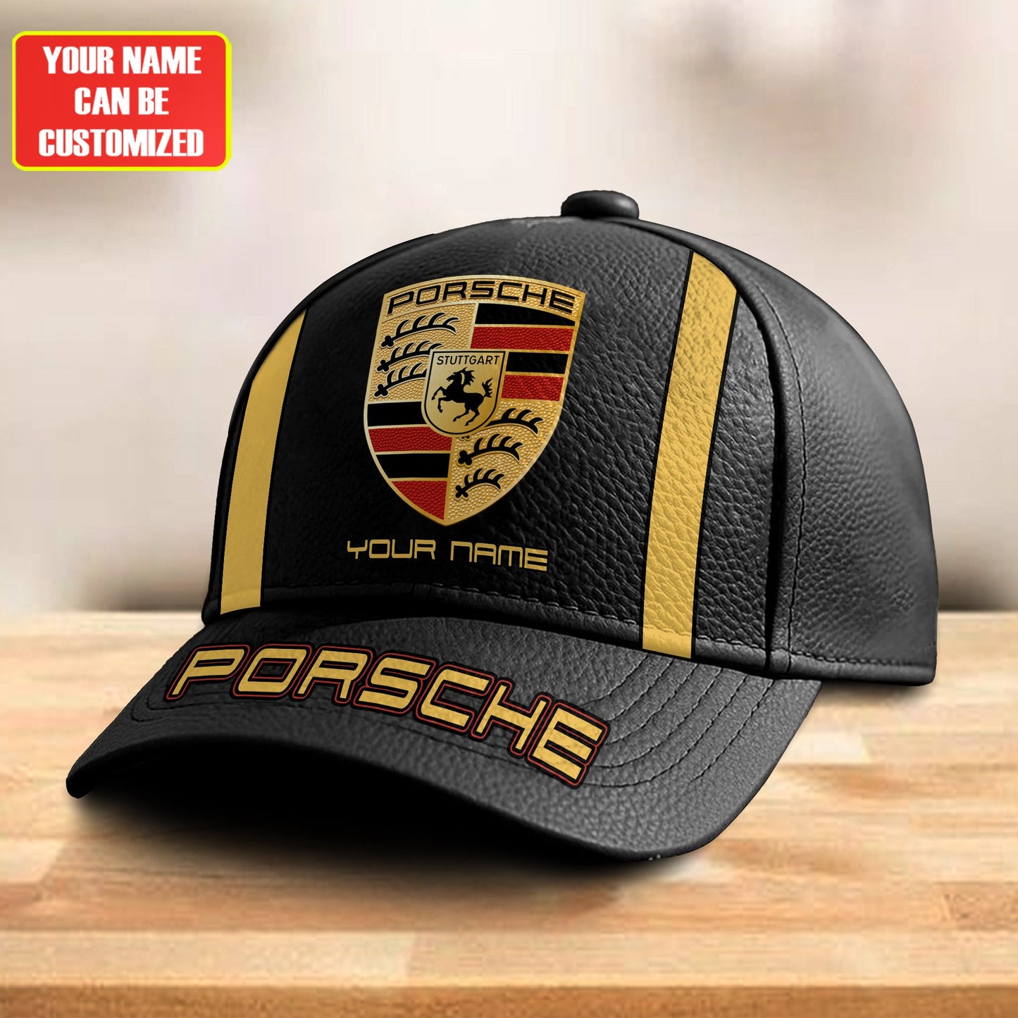 Personalized Pors Vintage Leather Classic Cap