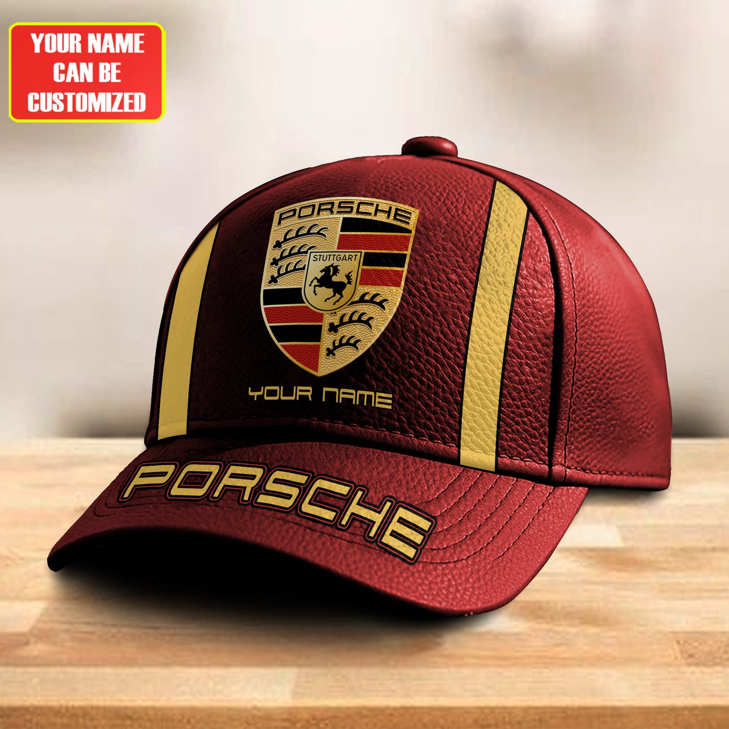 Personalized Pors Vintage Leather Classic Cap