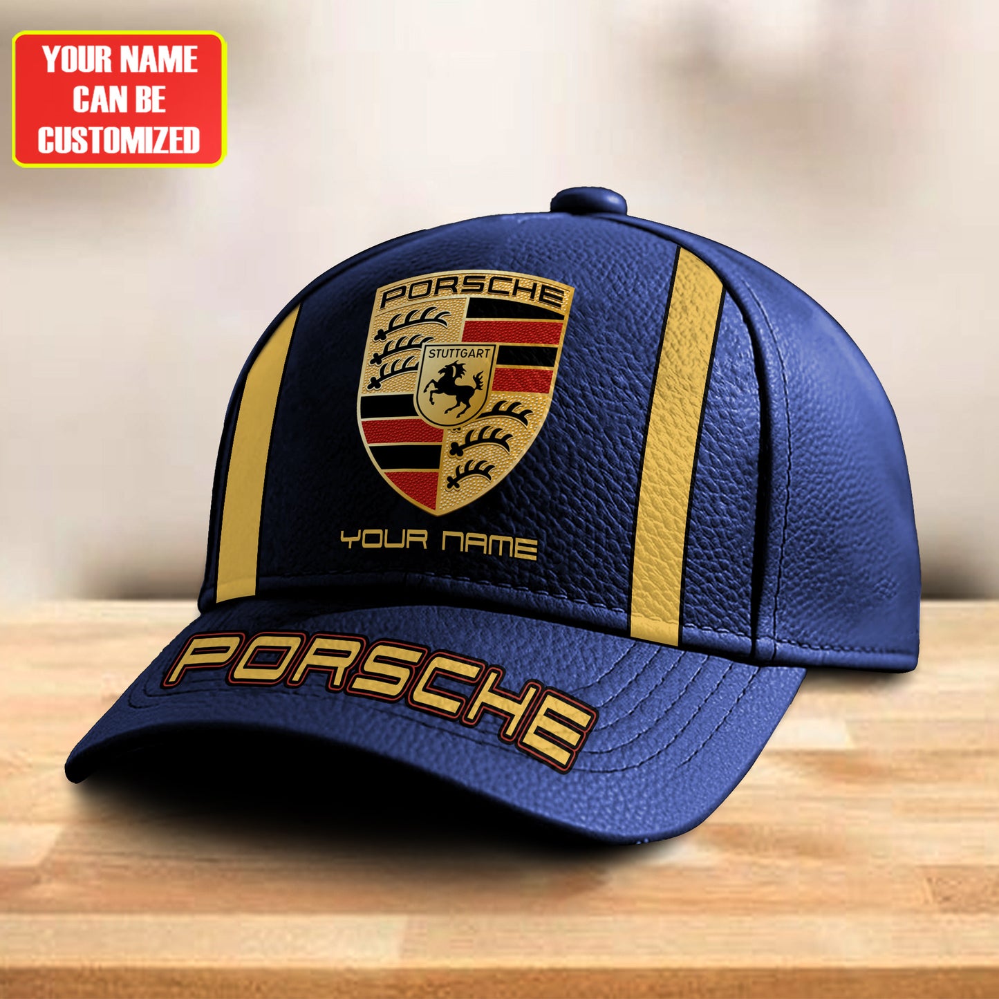 Personalized Pors Vintage Leather Classic Cap