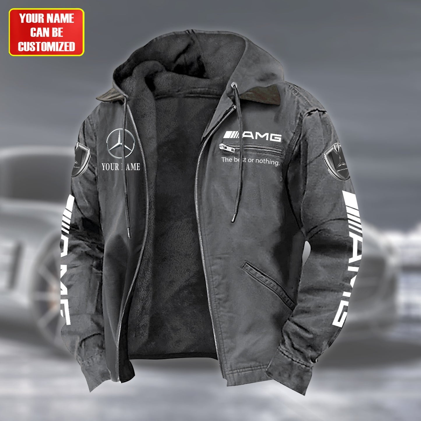 Personalized Merc AMG Fur lining Paddle Jacket