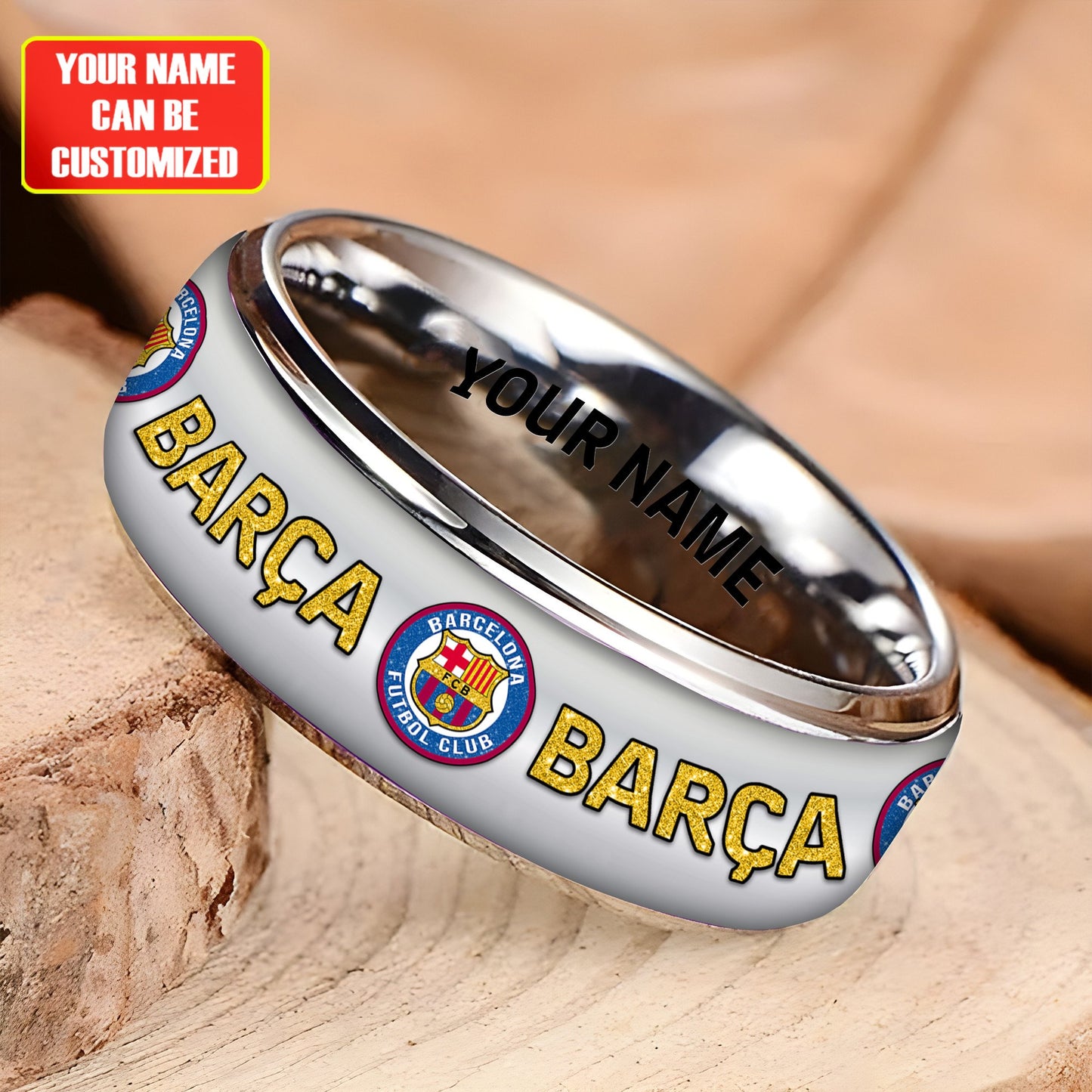 Personalized Barca FC Custom Alloy Ring