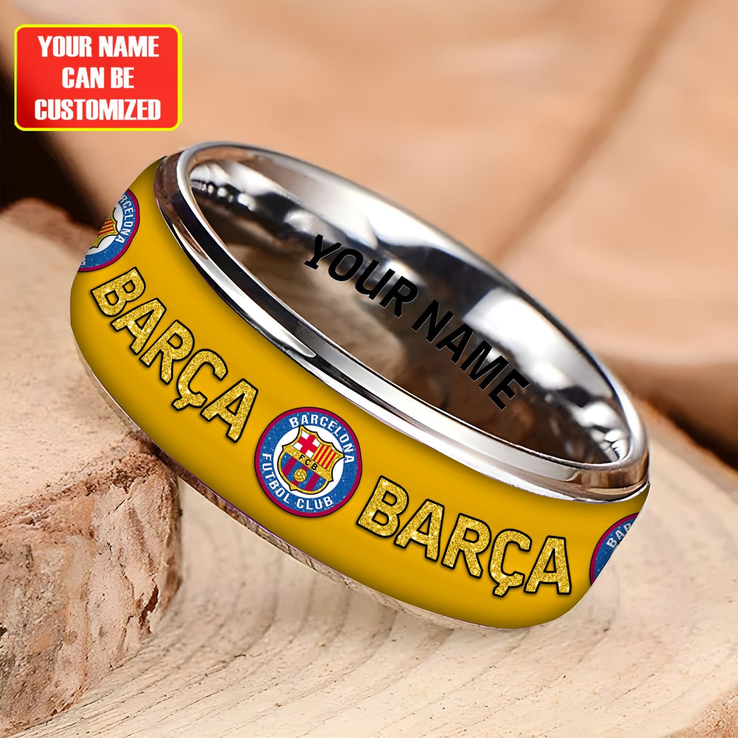 Personalized Barca FC Custom Alloy Ring
