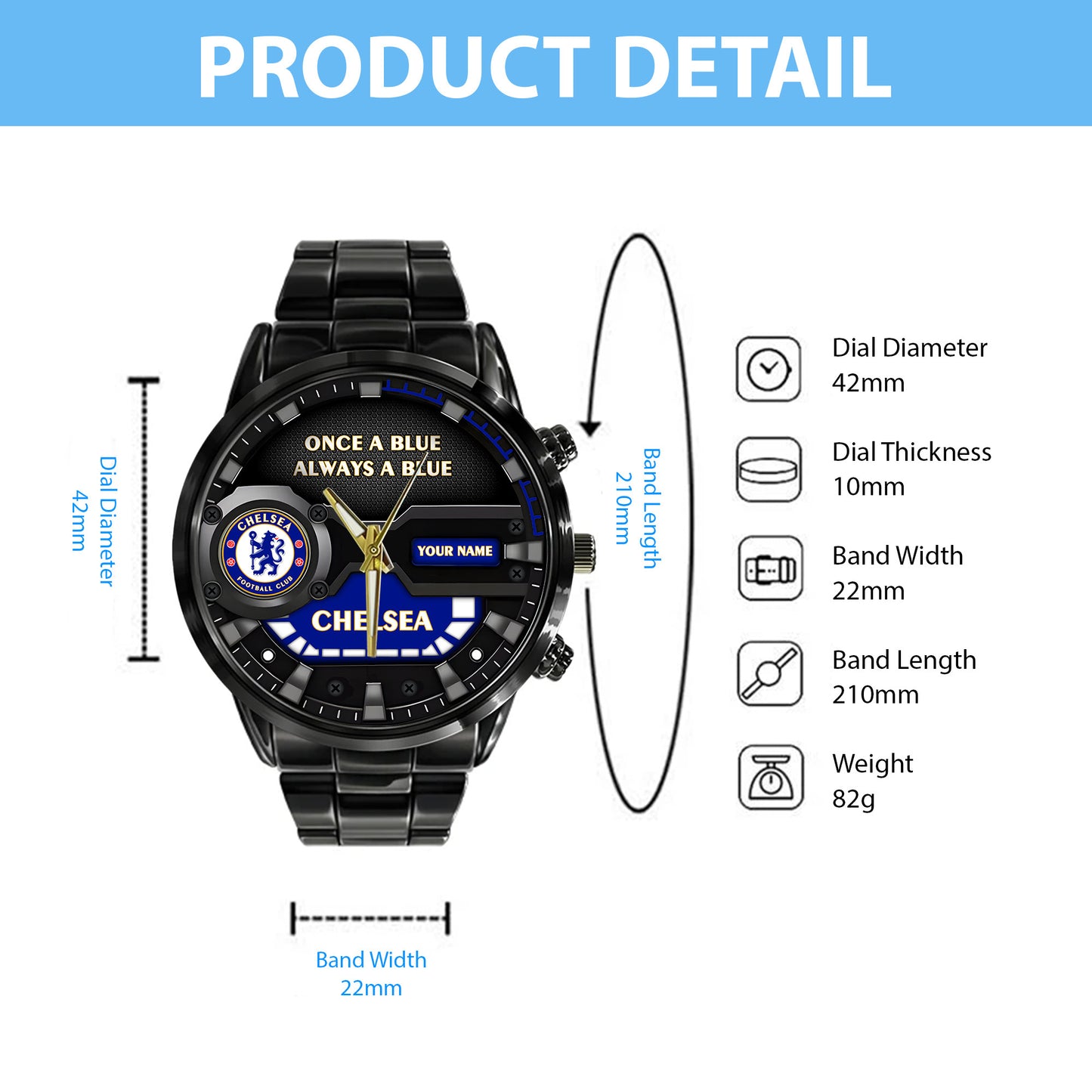 Chelsea Always A Blue Stainless Steel Watch P290902