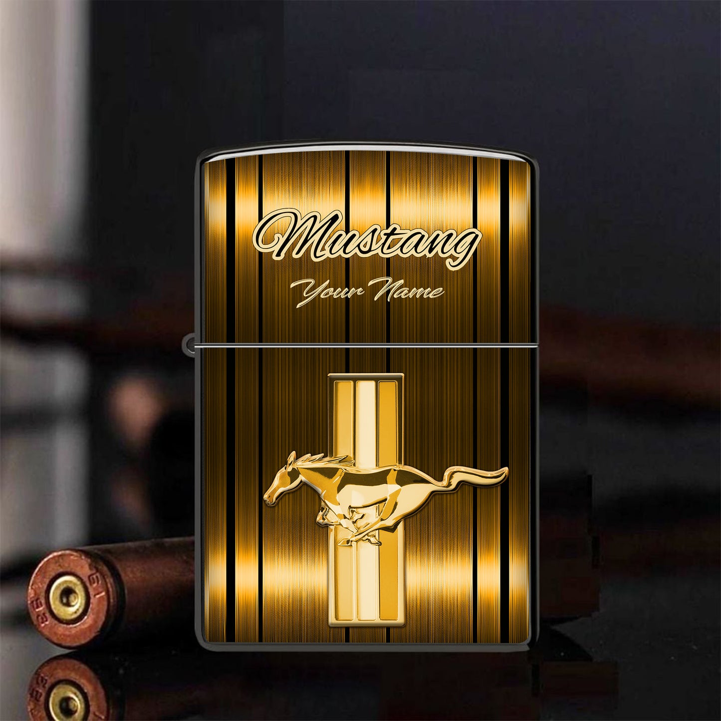 Personalized Mustang Steel Zippo Lighter