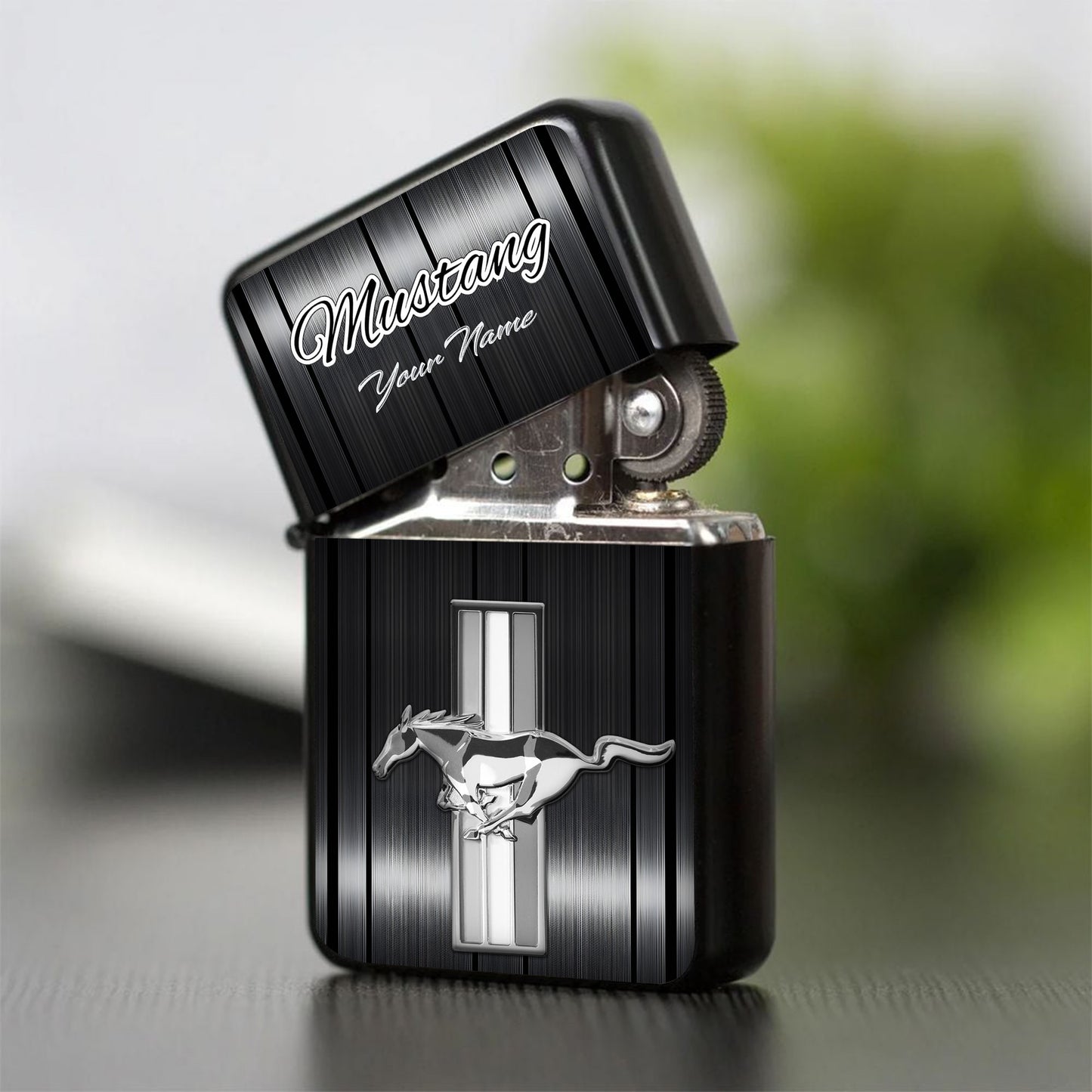 Personalized Mustang Steel Zippo Lighter