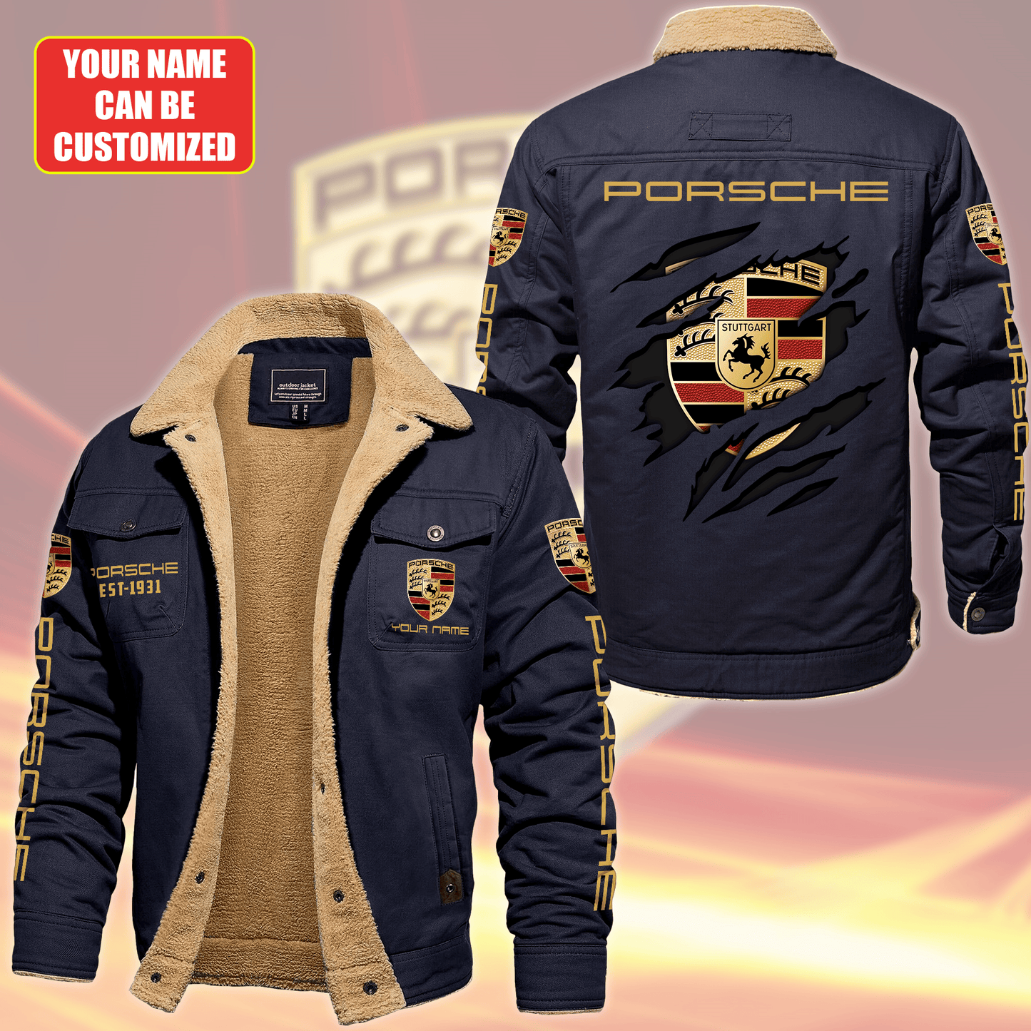 Personalized Pors Fleece Thermal Cotton Jacket P021003