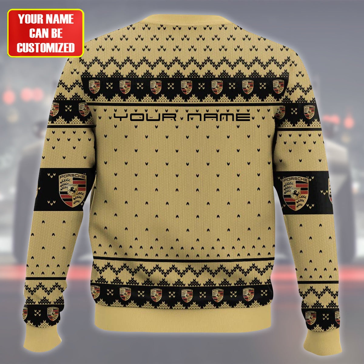 Personalized Pors Ugly Christmas Sweater , Unisex Wool Sweater