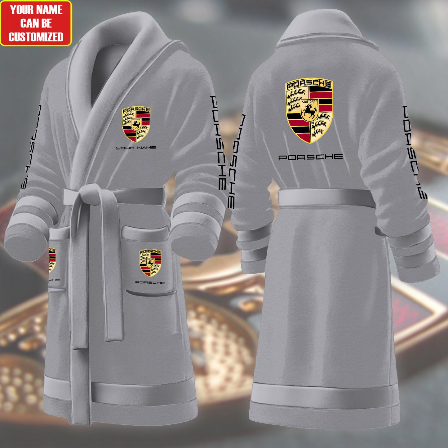 Personalized Pors Fleece Bathrobe P041003