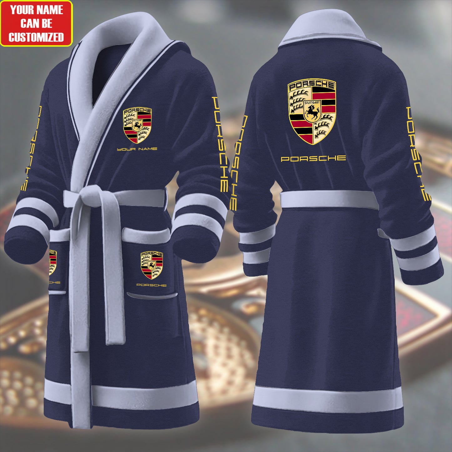 Personalized Pors Fleece Bathrobe P041003