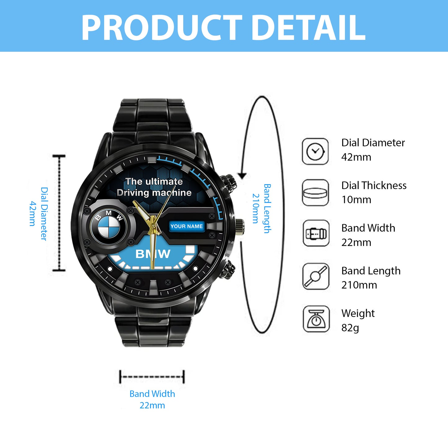 Personalized BW Ultimate Luxury Stainless Steel Watch