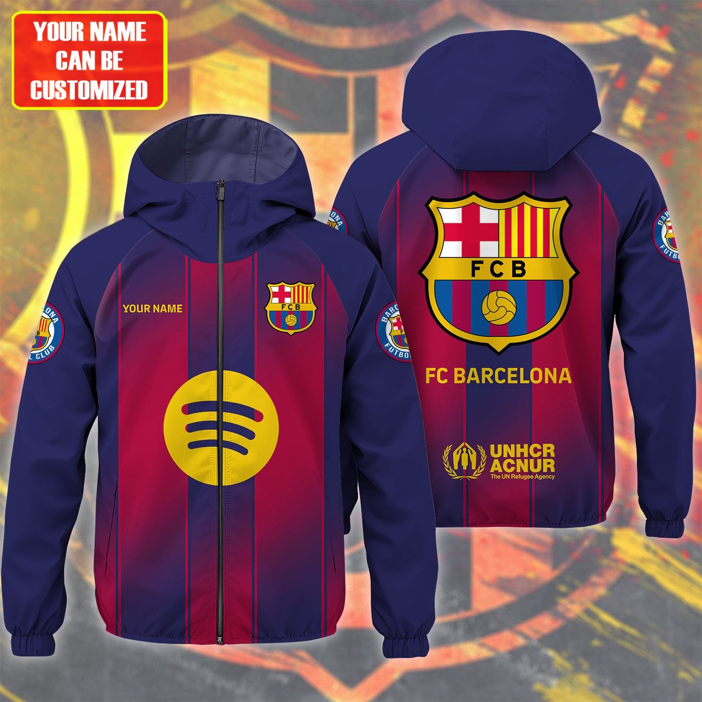 Personalized Barca FC Windproof Rush Jacket