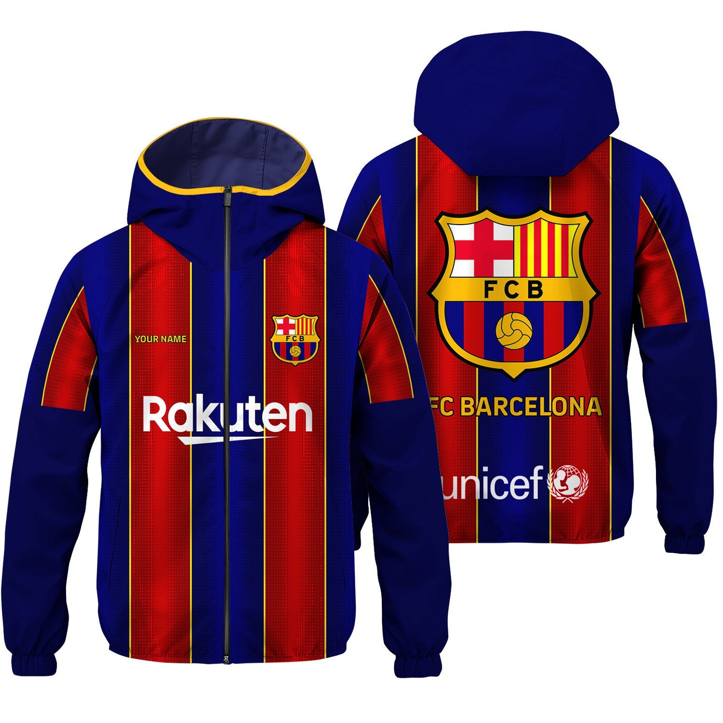 Personalized Barca Rakuten Windproof Rush Jacket