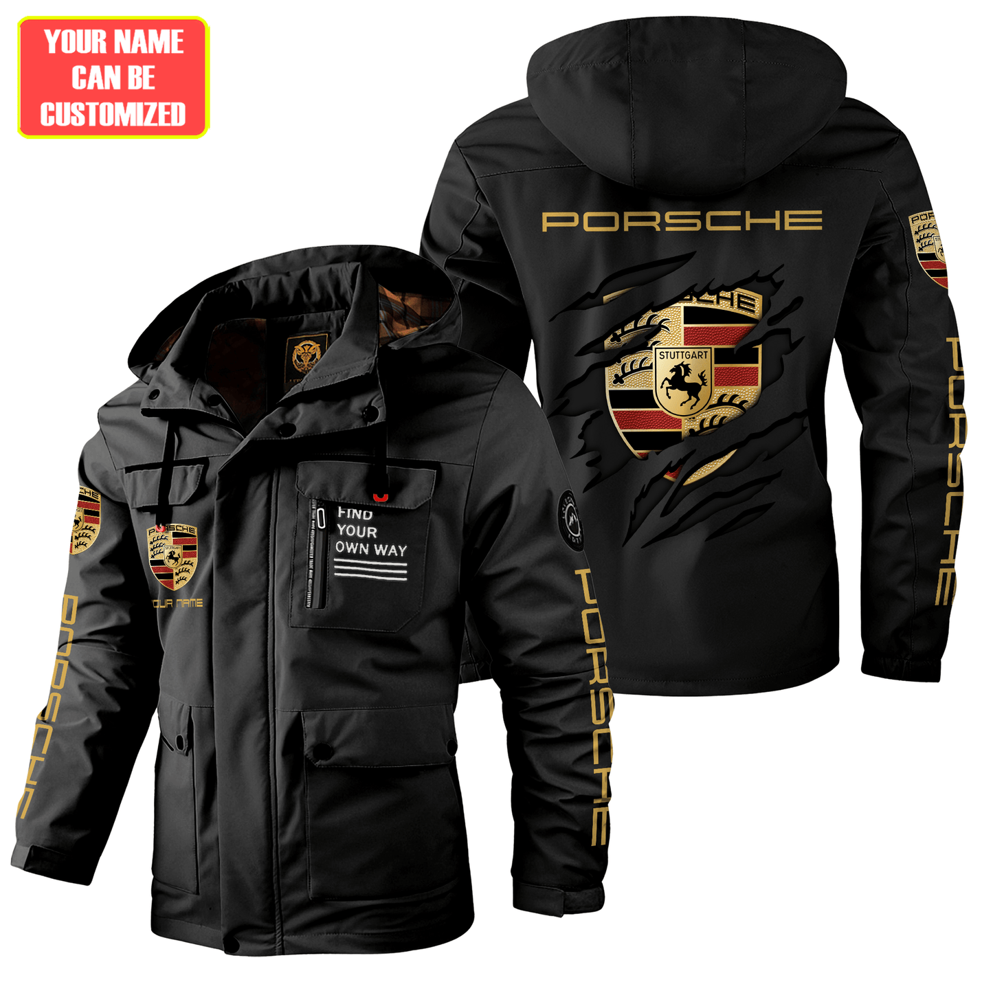 Personalized Pors Windbreaker Hooded Jacket