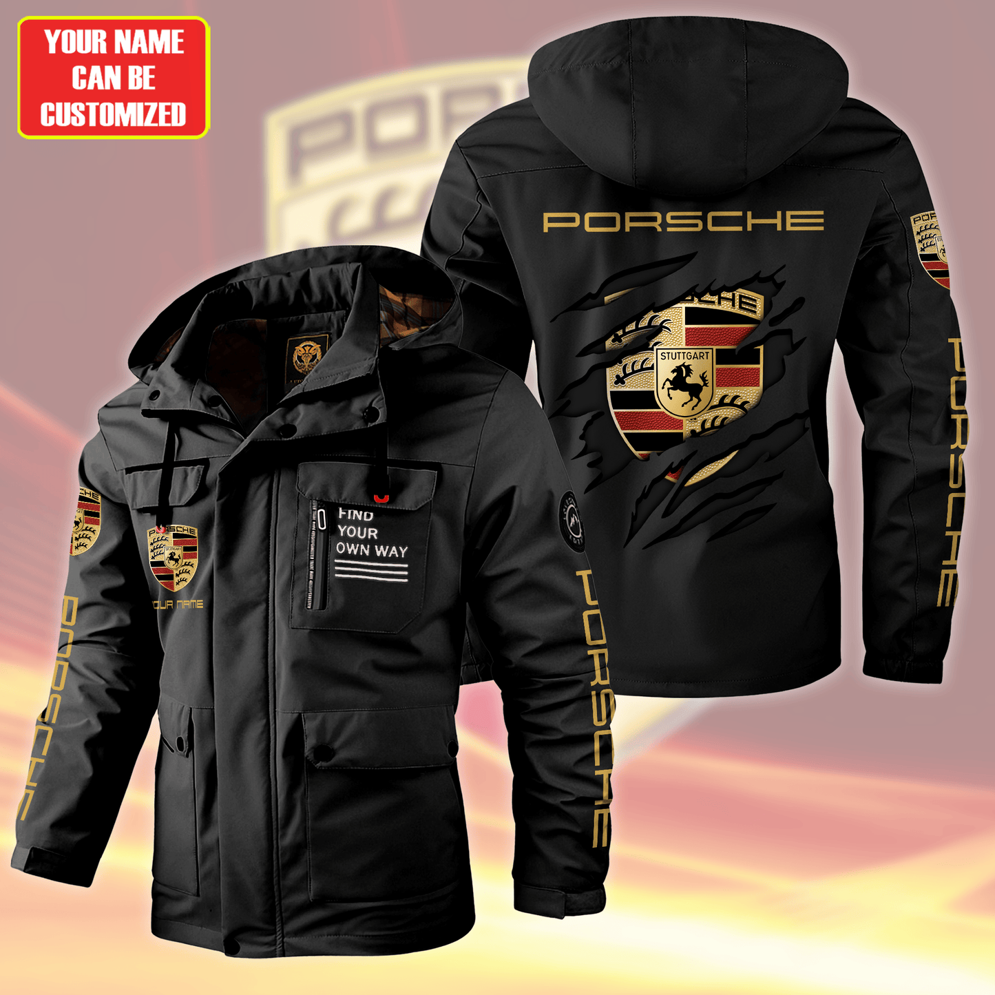 Personalized Pors Windbreaker Hooded Jacket