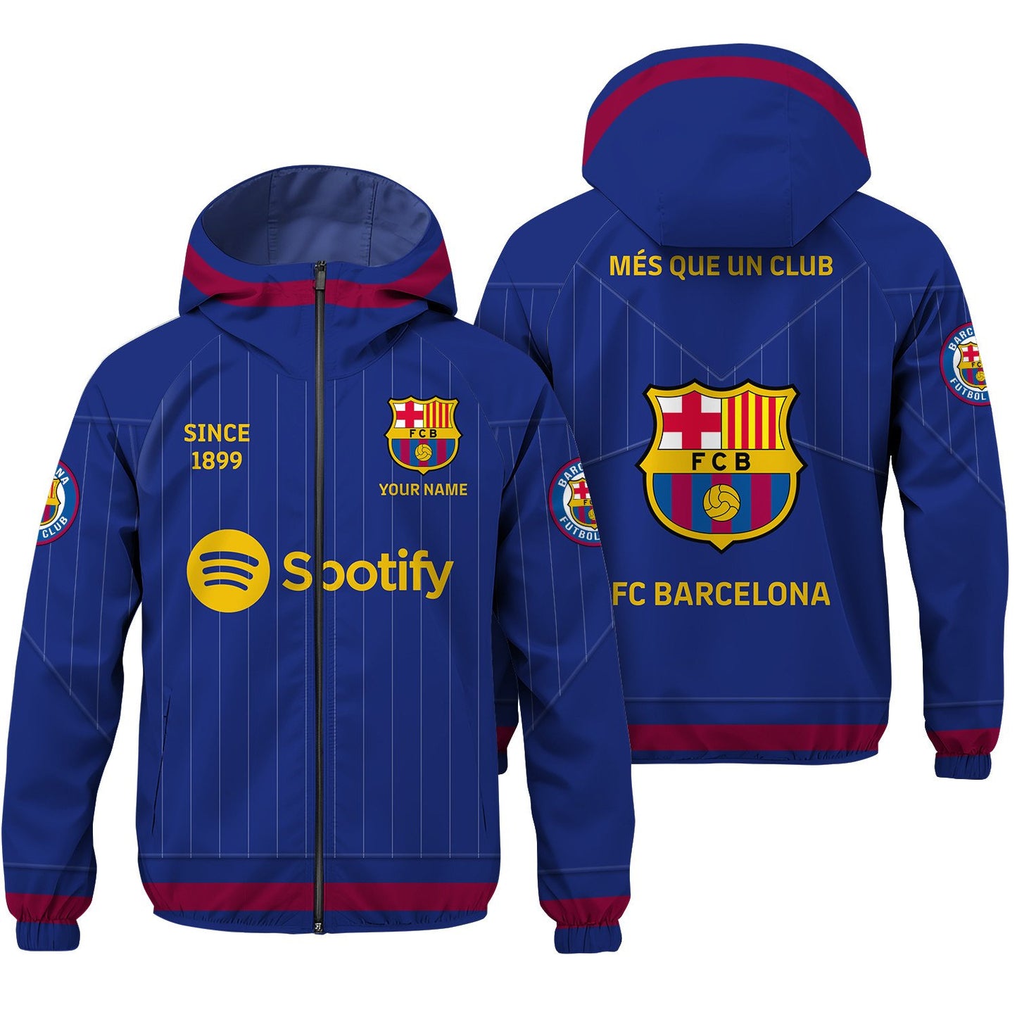 Personalized Barca Windproof Rush Jacket