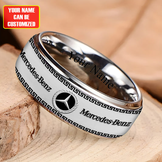 Personalized Merc Luxury Pattern Alloy Ring
