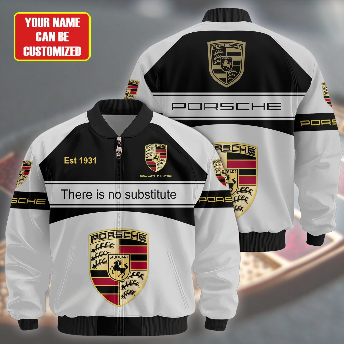 Personalized Pors Vintage Printed Bomber Jacket P161006