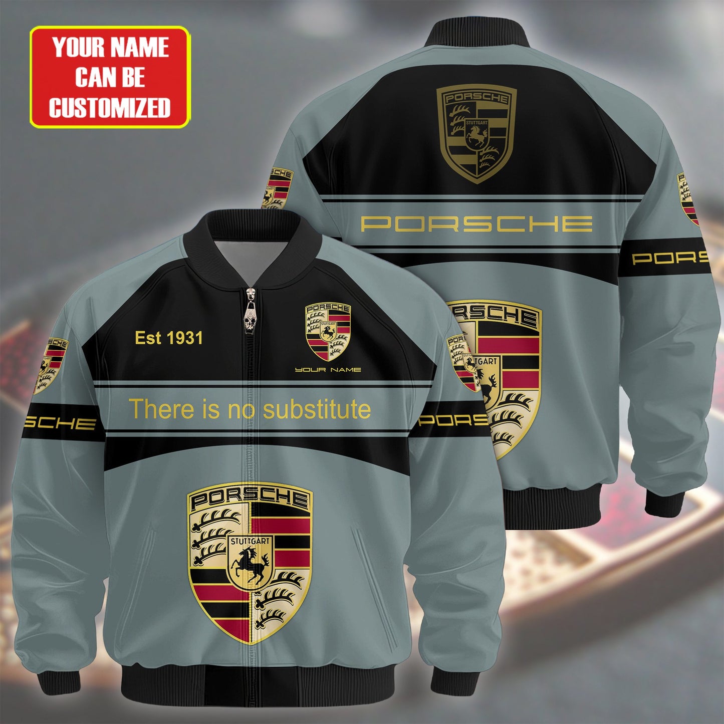 Personalized Pors Vintage Printed Bomber Jacket P161006