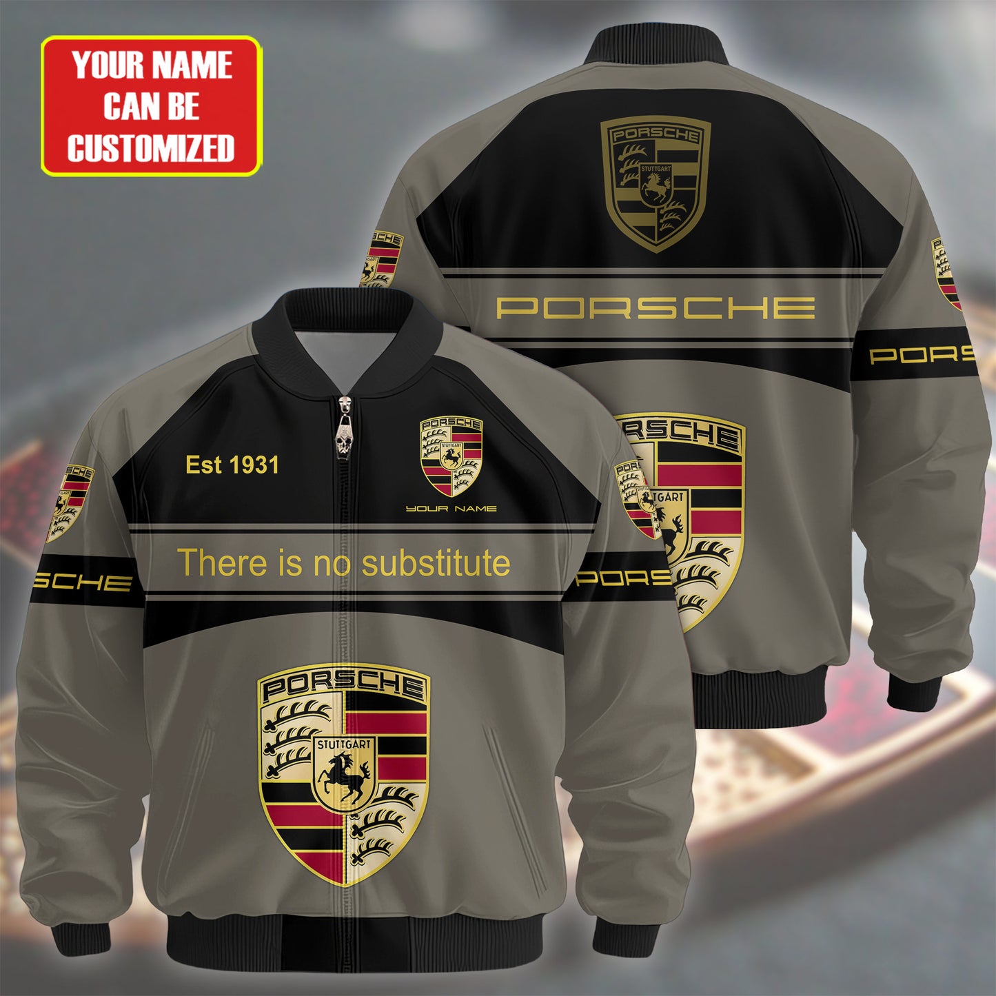 Personalized Pors Vintage Printed Bomber Jacket P161006