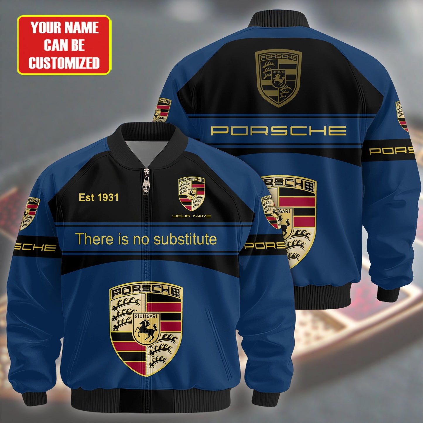 Personalized Pors Vintage Printed Bomber Jacket P161006