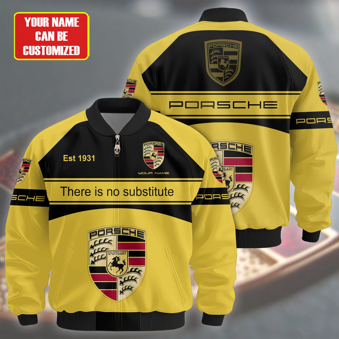 Personalized Pors Vintage Printed Bomber Jacket P161006