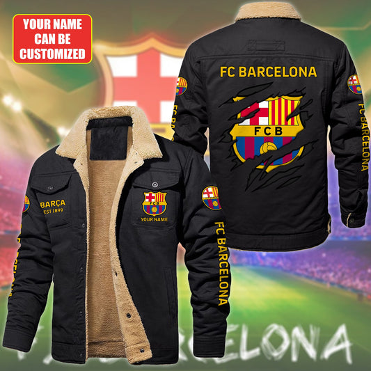 Personalized Barca Fleece Thermal Cotton Jacket