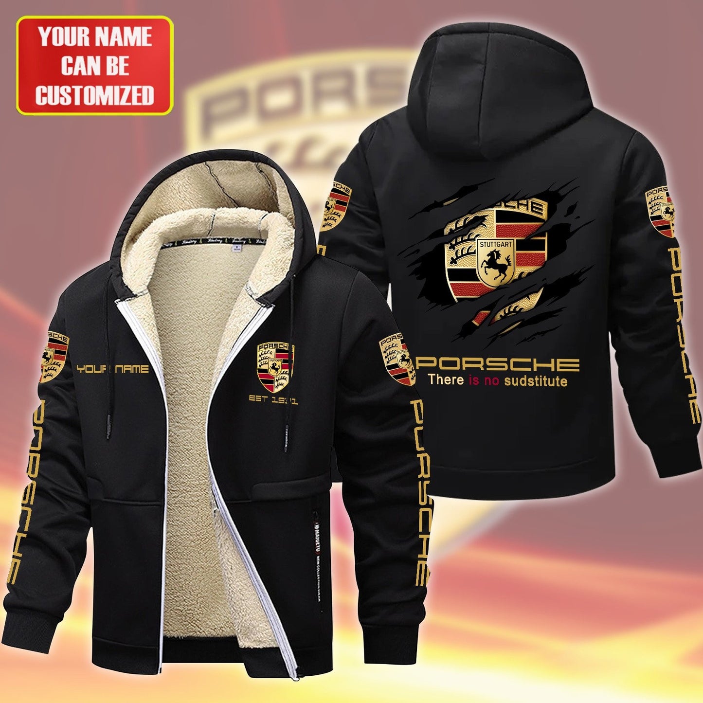 Personalized Pors Fleece 3D Unisex Hooded Jacket