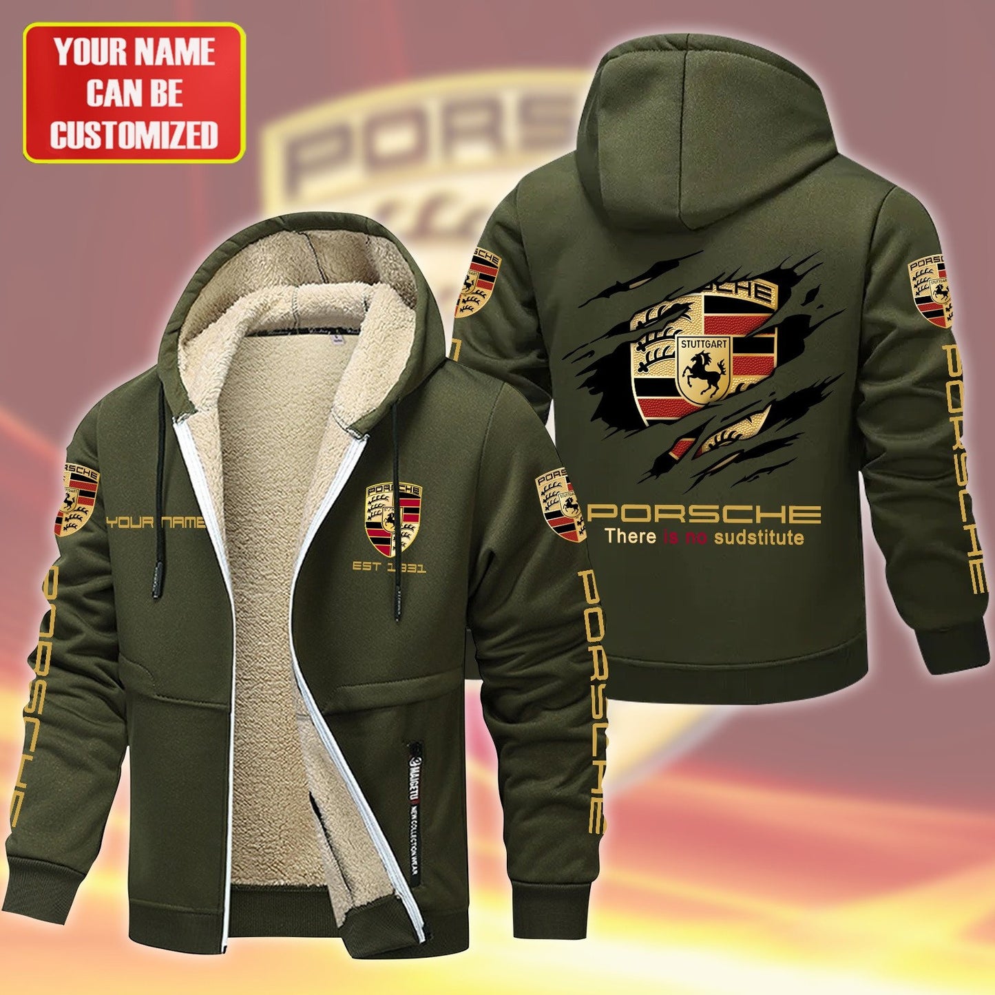 Personalized Pors Fleece 3D Unisex Hooded Jacket