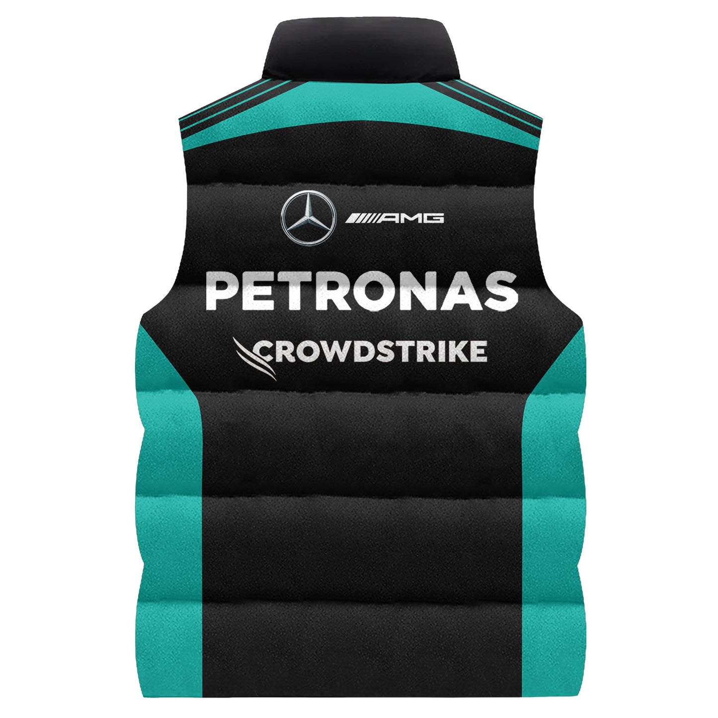 Personalized Merc AMG Petronas Sleeveless Puffer Jacket 3D