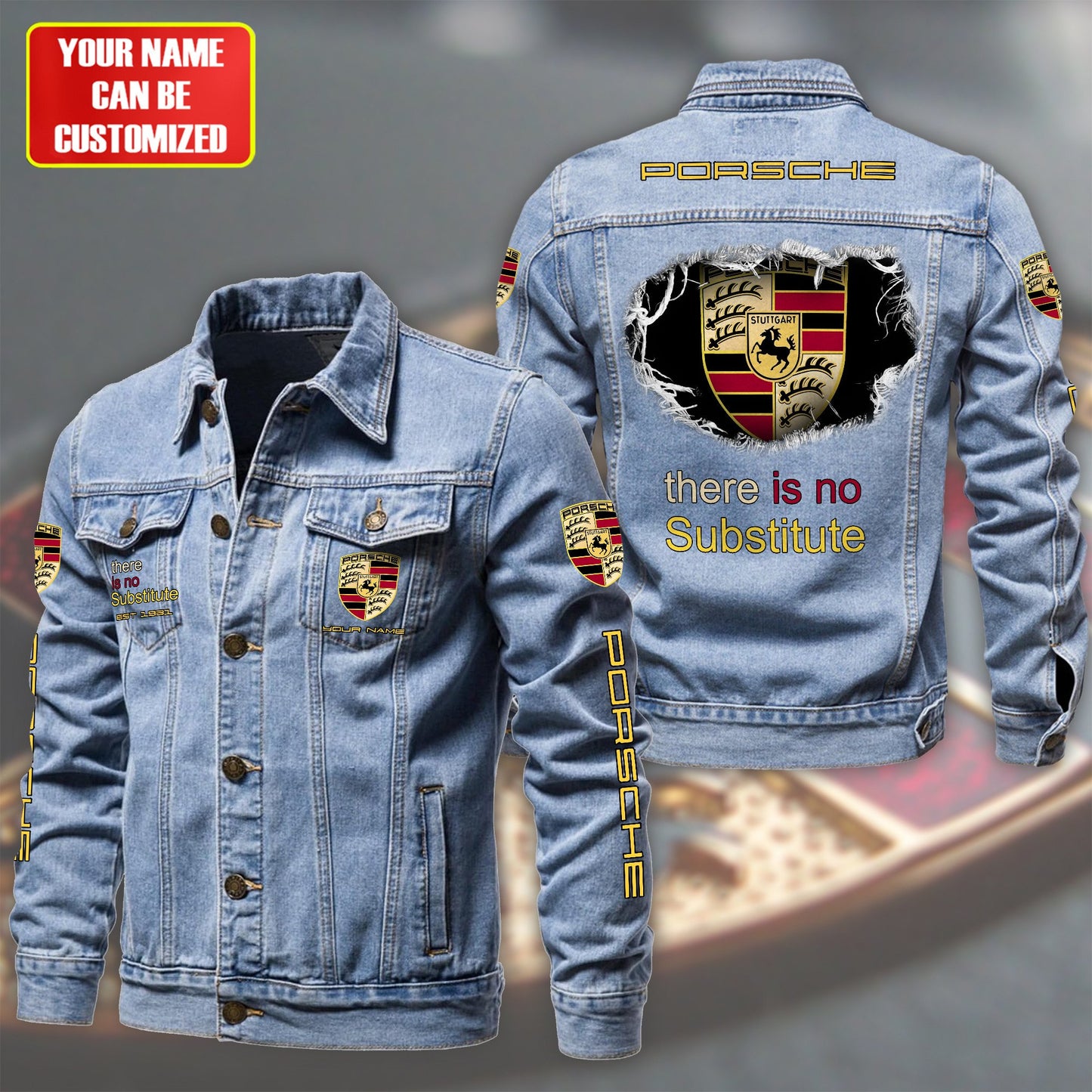 Personalized Pors Denim Casual Jacket , Cotton Jeans Jackets