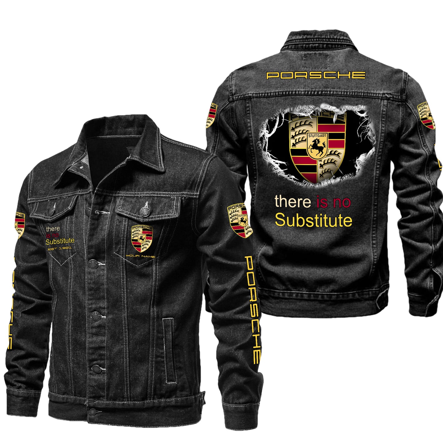 Personalized Pors Denim Casual Jacket , Cotton Jeans Jackets