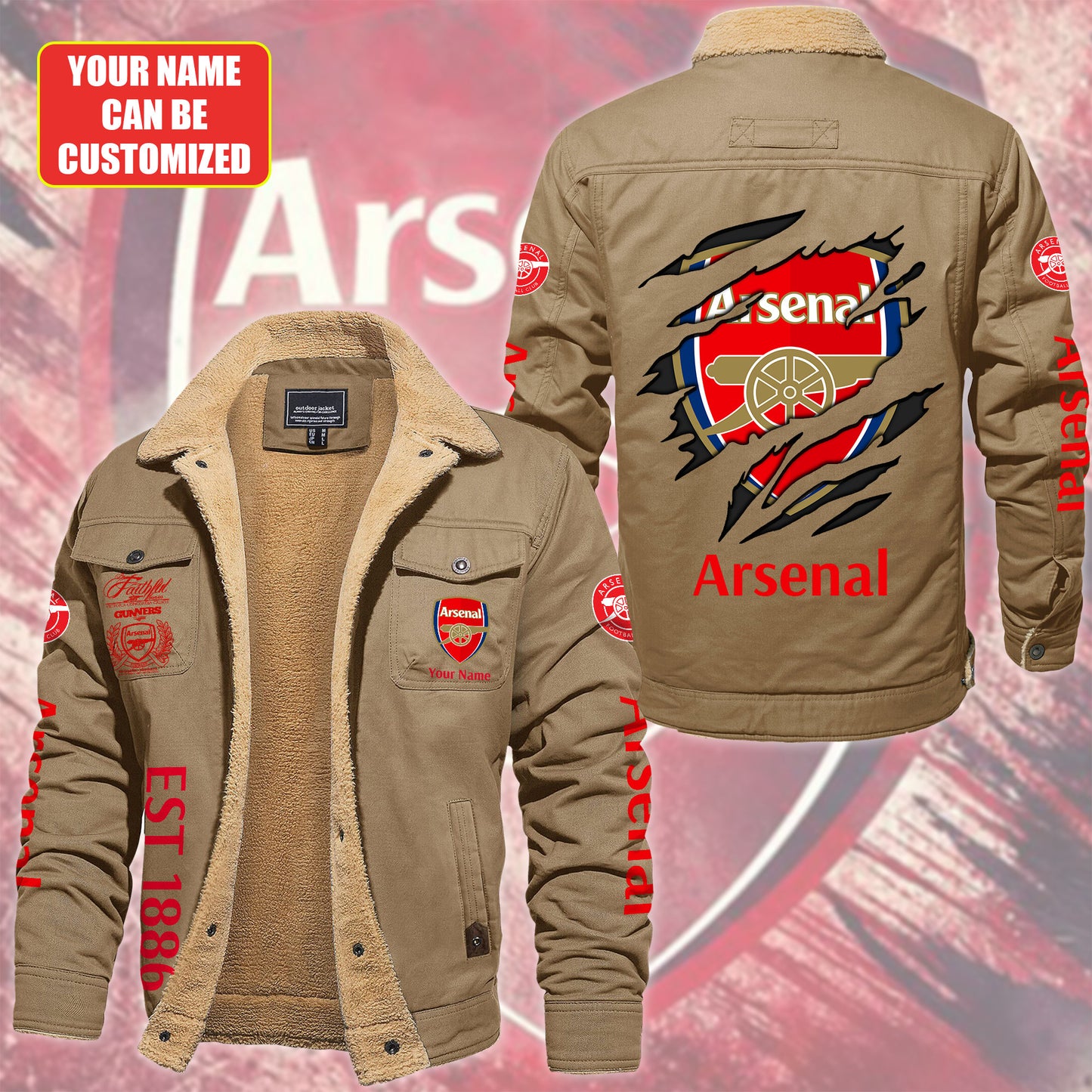 Personalized ASN Fleece Thermal Cotton Jacket Q221001