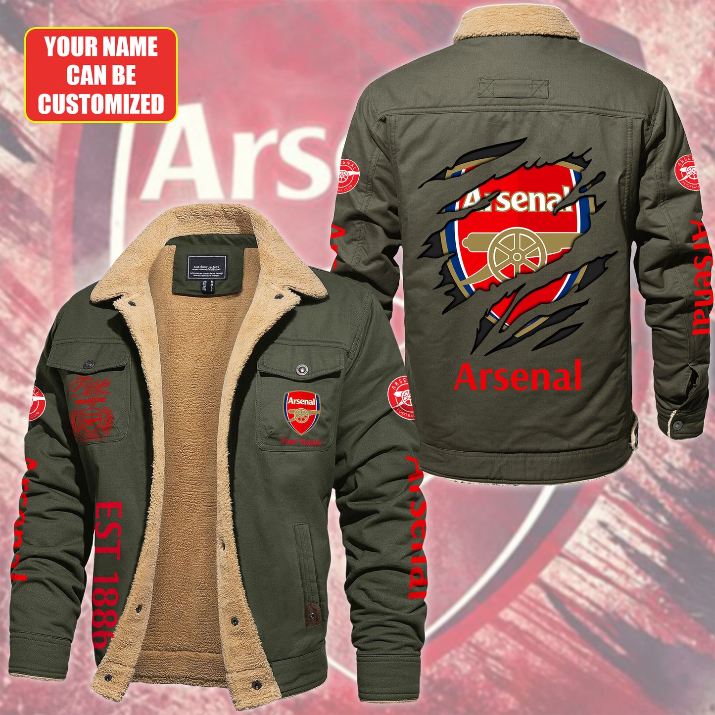 Personalized ASN Fleece Thermal Cotton Jacket Q221001